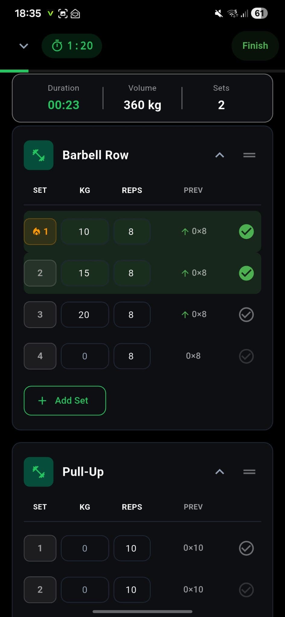 Recovery screen mockup